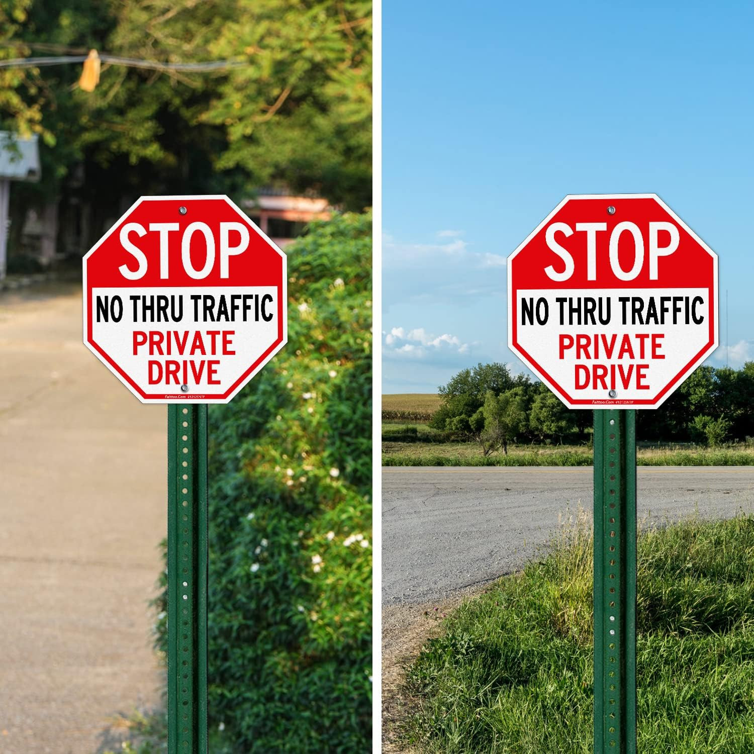 12×12 Inch Private Drive Sign Reflective Aluminum Weather Resistant Metal
