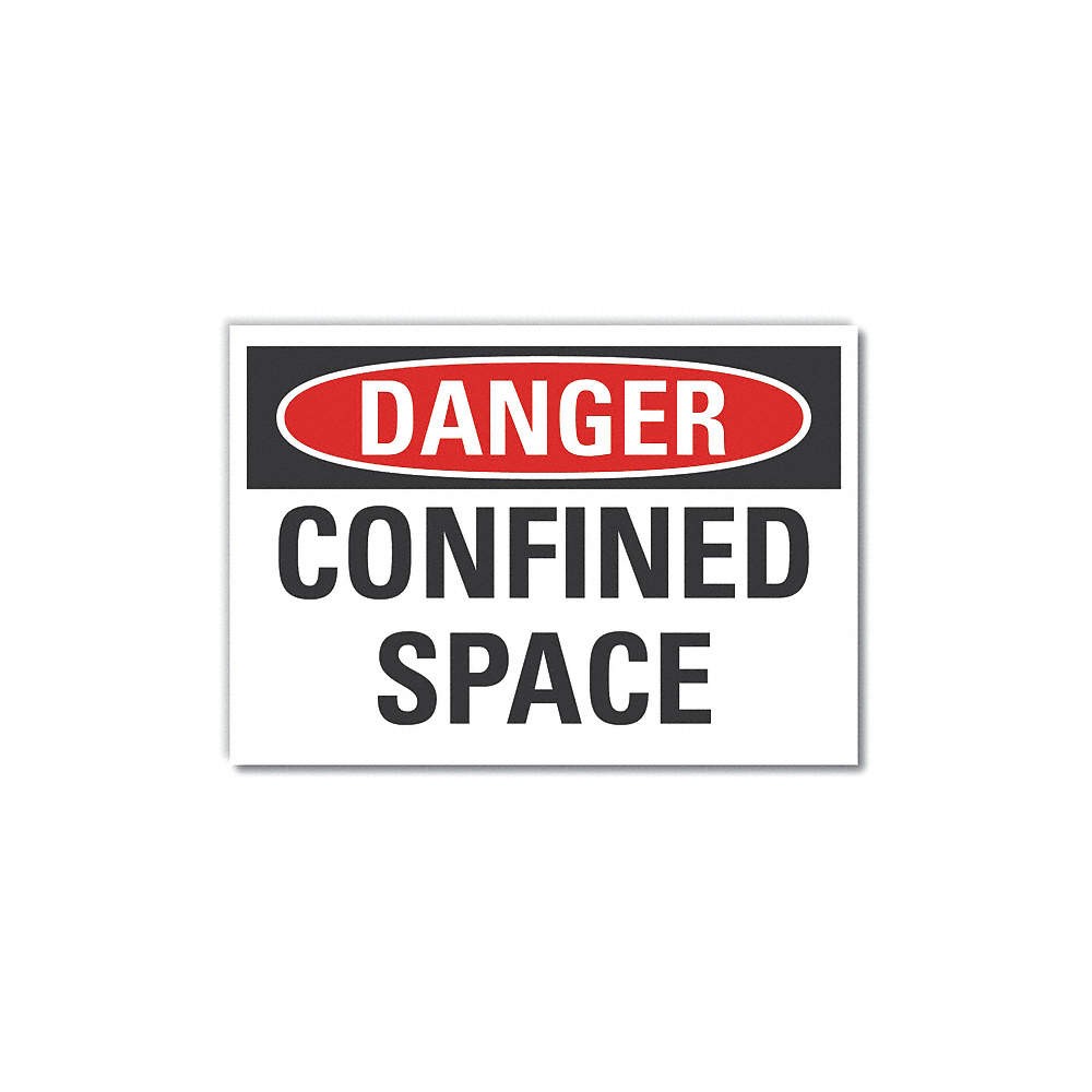 LYLE LCU4-0364-ND_10X7 Confined Space Danger Lbl,7x10in,Polyest 63JX46