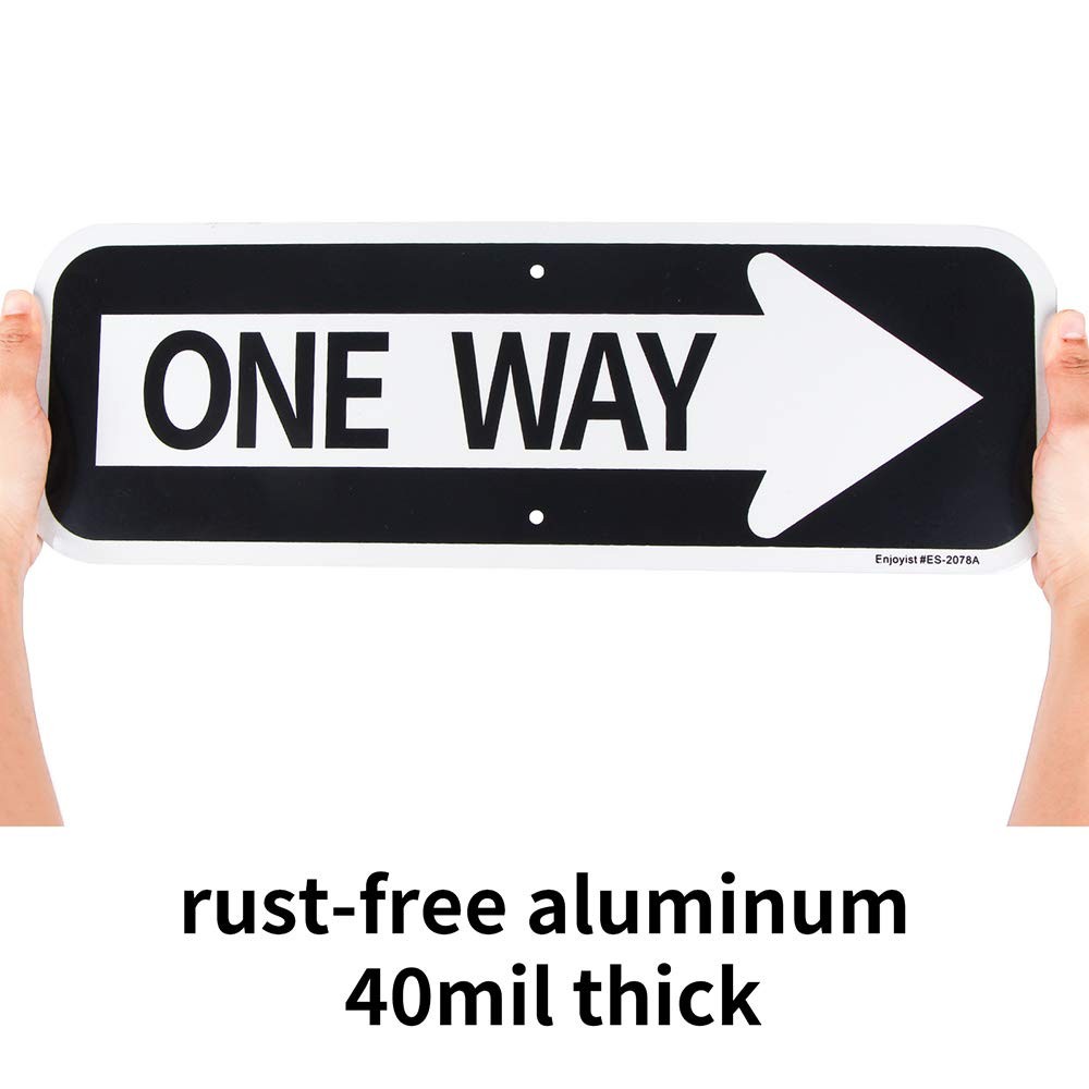 2-Pack Large One Way with Right Arrow Sign 18″x 6″ .04″ Aluminum Reflective Sign