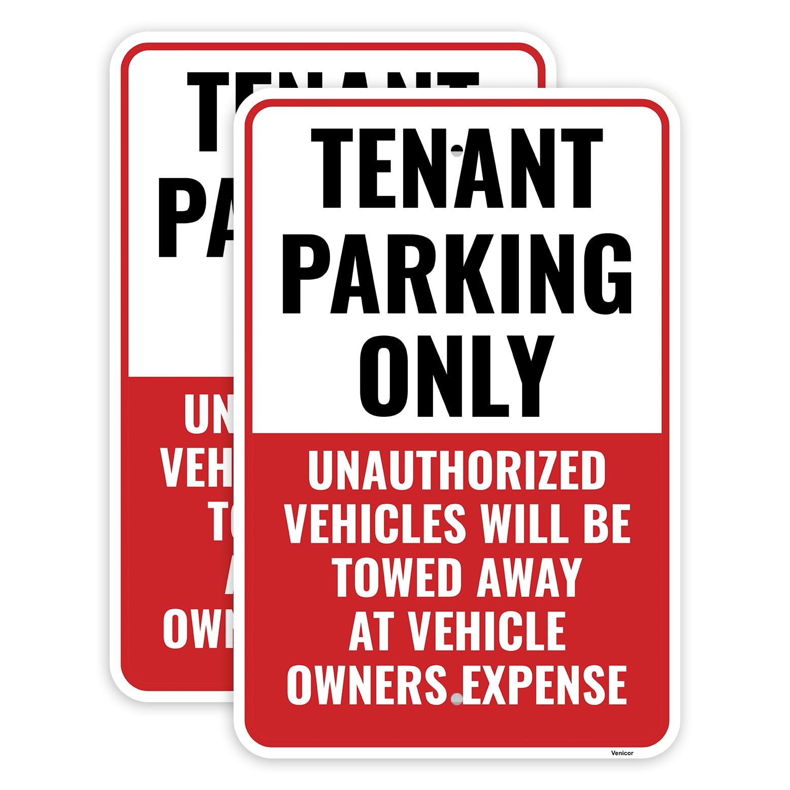 2PC Tenant Parking Only Sign, 18 x 12 Inches – Aluminum – Resident Private Pa…
