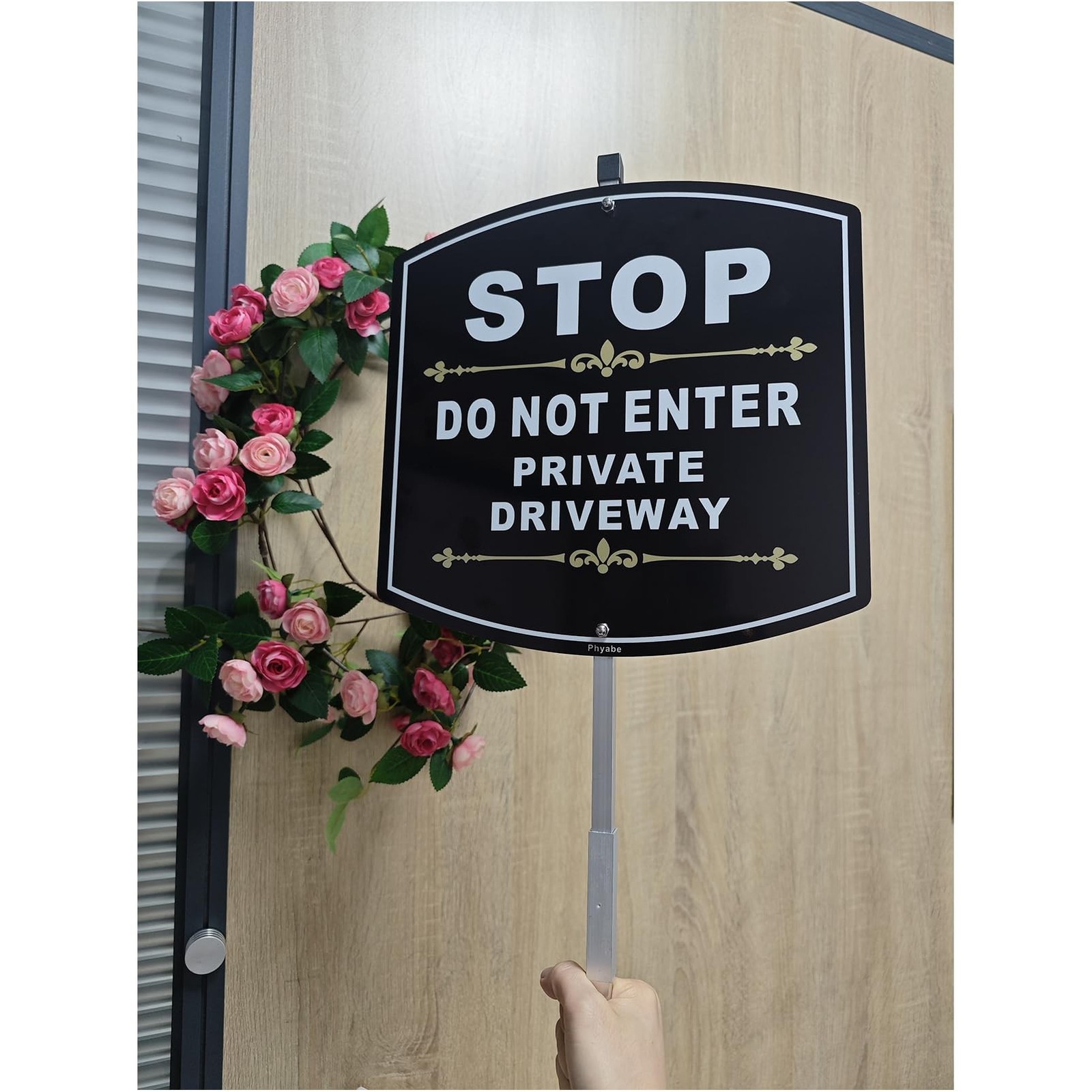 2 Pack Stop Do Not Enter Private Driveway Sign with Stake, Aluminum Metal Pri…