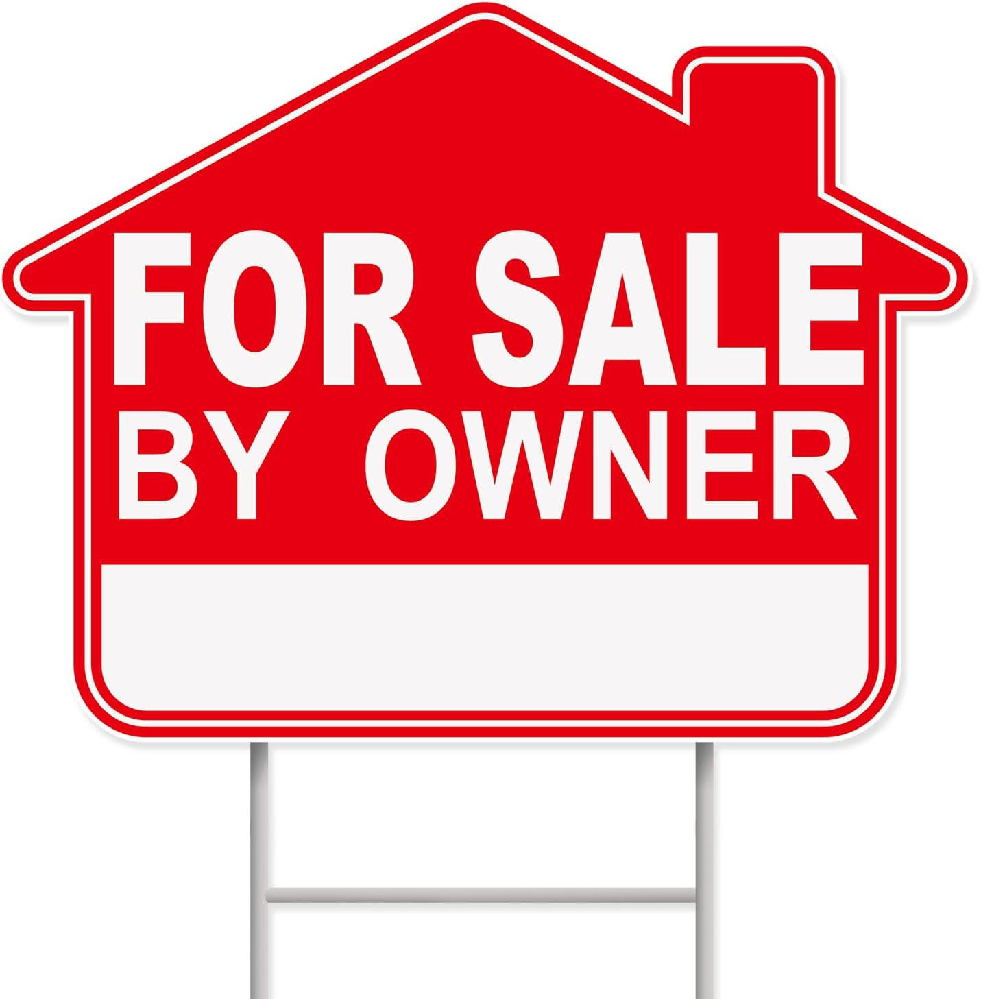 For Sale By Owner Yard Sign, 1-Pack 17″x13″ Double-Sided Signs, Corrugated Pl…