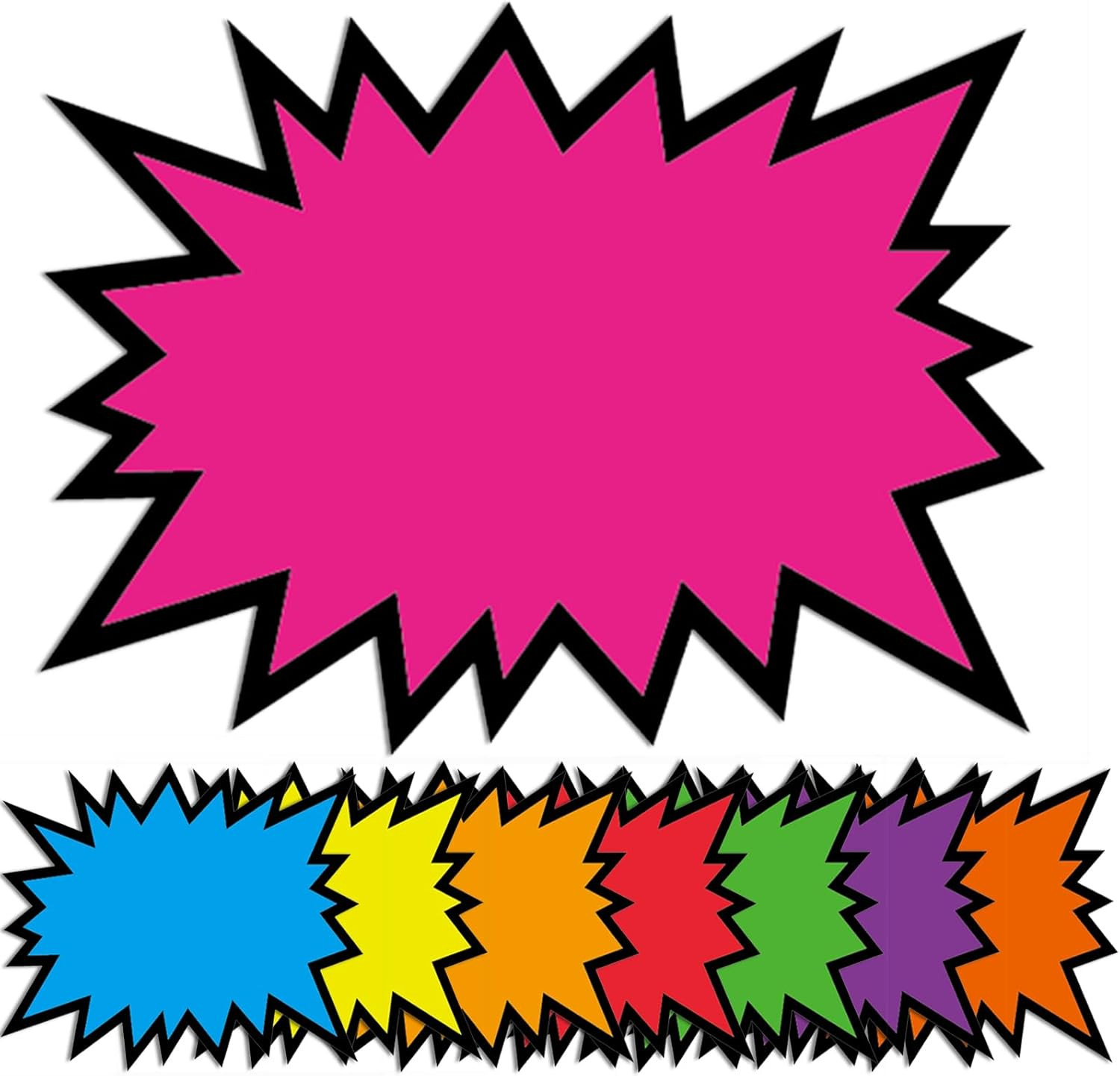 5.5X7In Fluorescent Starburst Signs 80Pcs Retail Garage Sale Price Tags | 80Pcs
