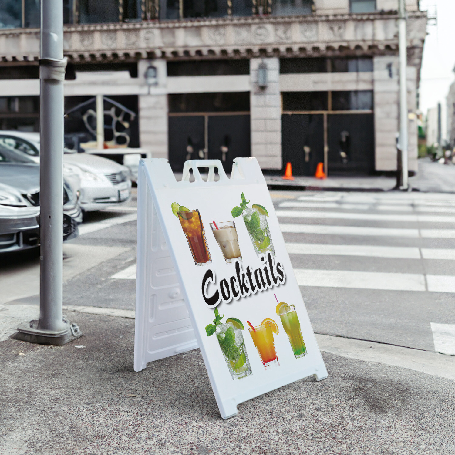 A-frame Sidewalk Cocktails 24″ x 36″ Double Sided A-Frame Sidewalk Sign