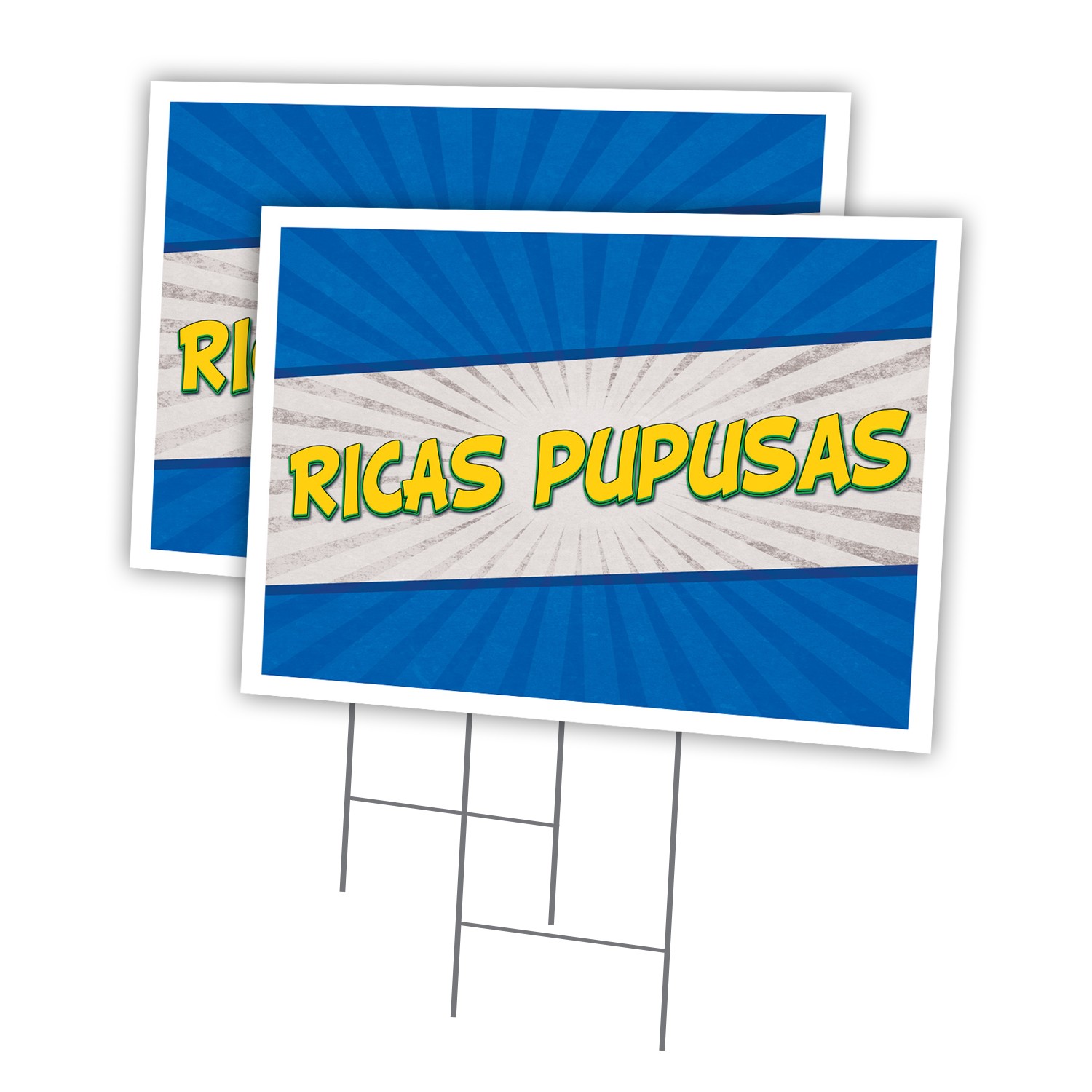 Ricas Pupusas Multi-Pack of Yard Signs & Stake Coroplast Cheese Pork Refried Bea