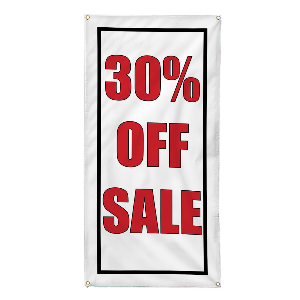 Vertical Vinyl Banner Multiple Sizes 30% Discount Deal Promotion Business