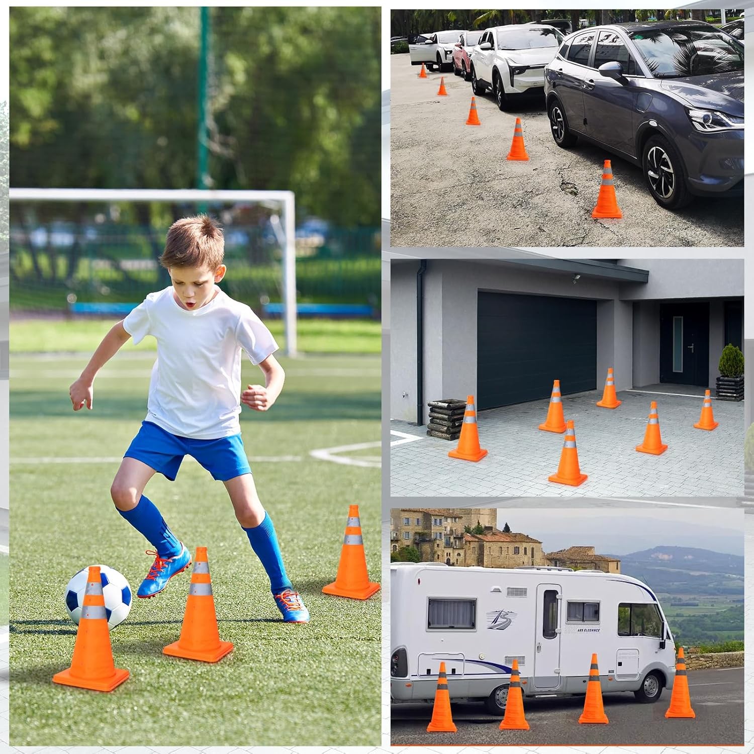 Collapsible Orange Safety Cones 18 Inch (2 Pack)- Pop-up Parking 18Inch