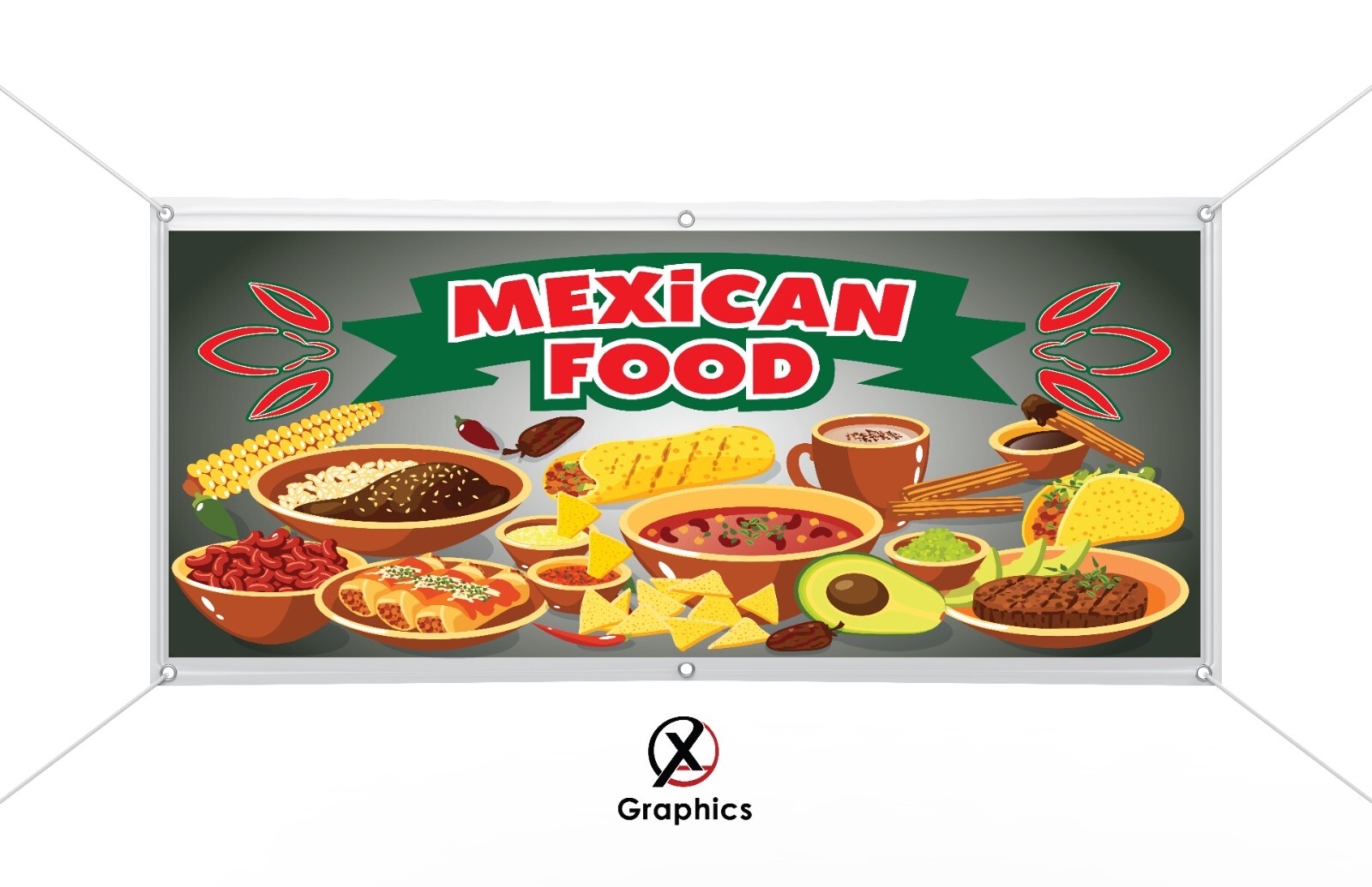 Mexican Food Vinyl Banner advertising Sign Full color any size indoor outdoor #2