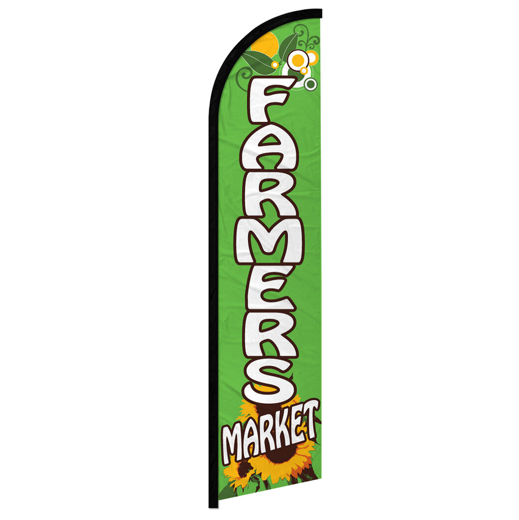Farmer’s Market Windless Swooper Full Curve Flag Organic Food Local Produce