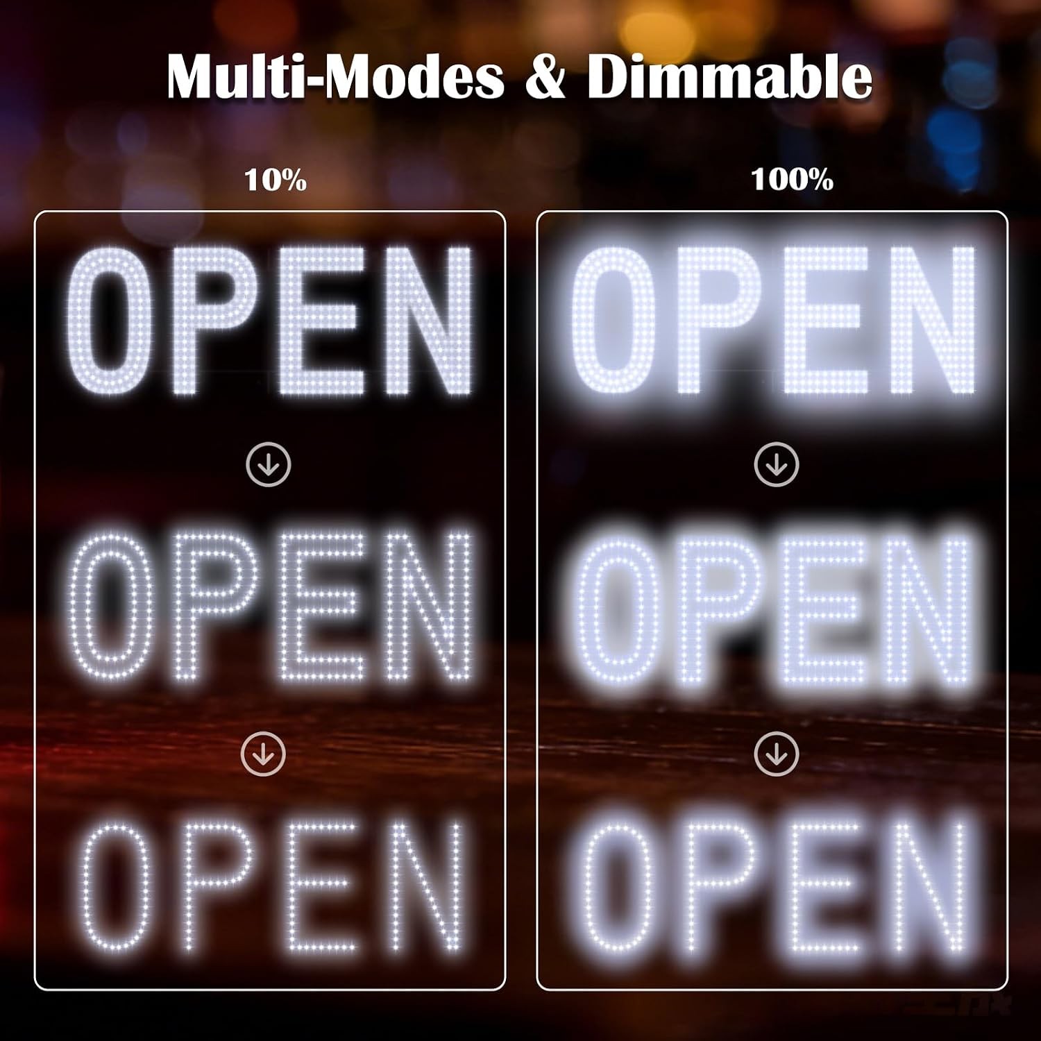 Ultra Bright LED Open Sign 30×10 Cold White Remote Control Open Signs for