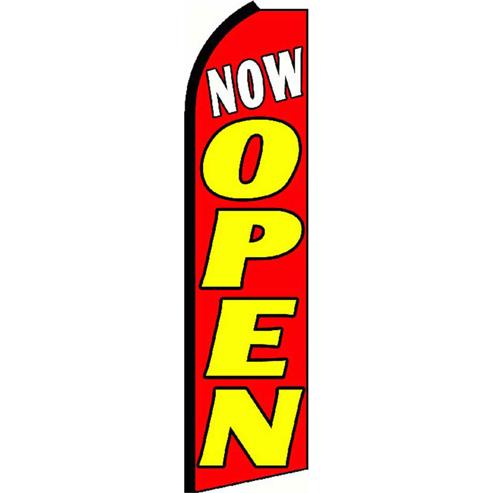 Now Open 3 ft X 11 1/2 ft Polyester Swooper Flag