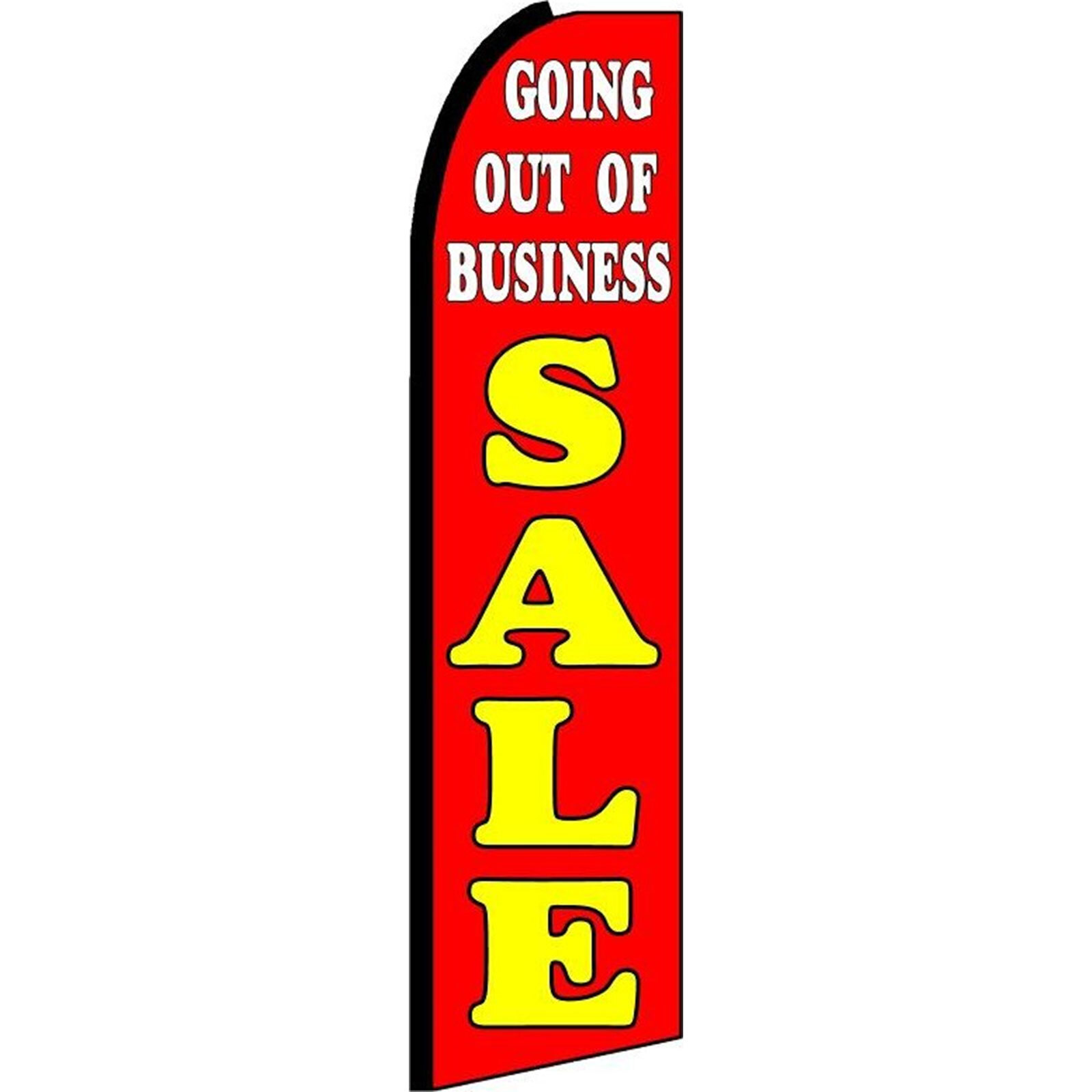Going Out Of Business 3 ft X 11 1/2 ft Swooper Flag (Hardware Sold Separately)