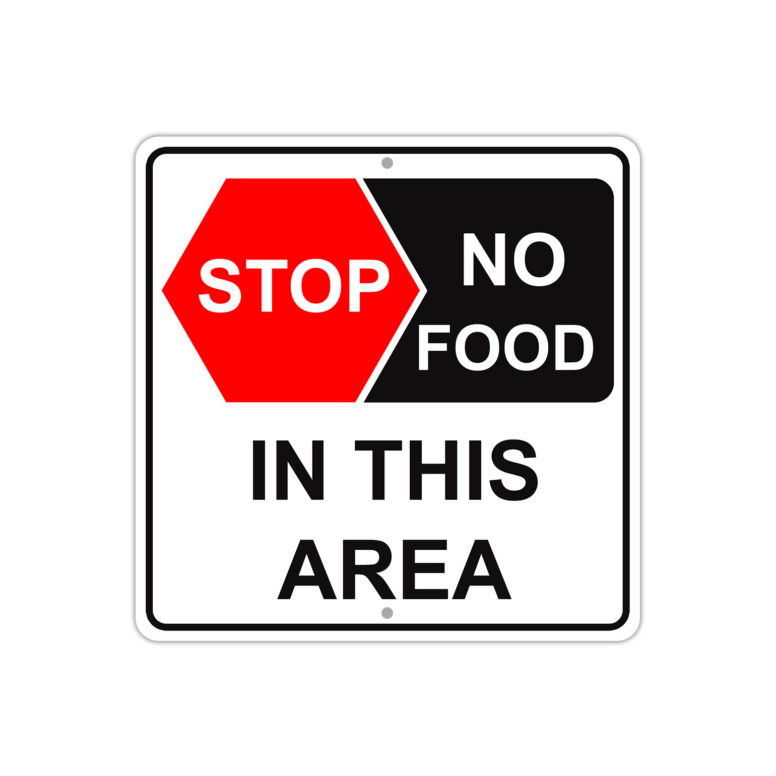No Food In This Area 12″x12″ Portable Novelty Aluminum Metal Sign