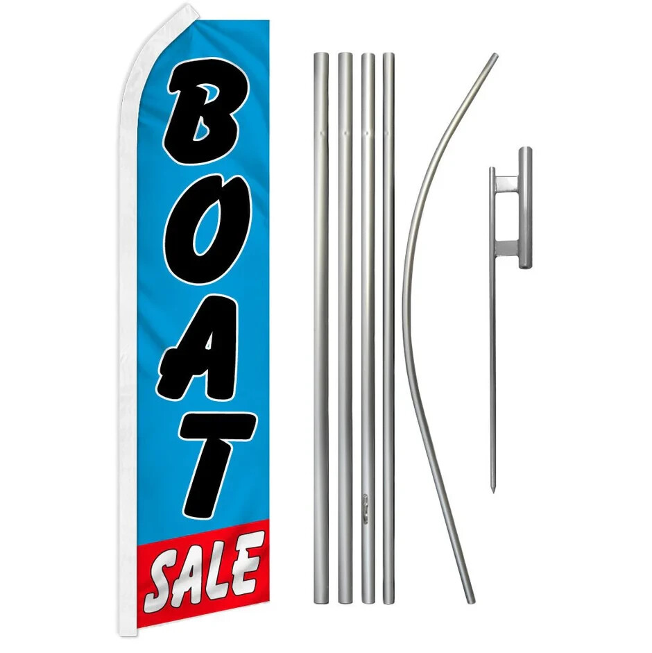 Boat Sale Swooper Advertising Flag & Pole Kit