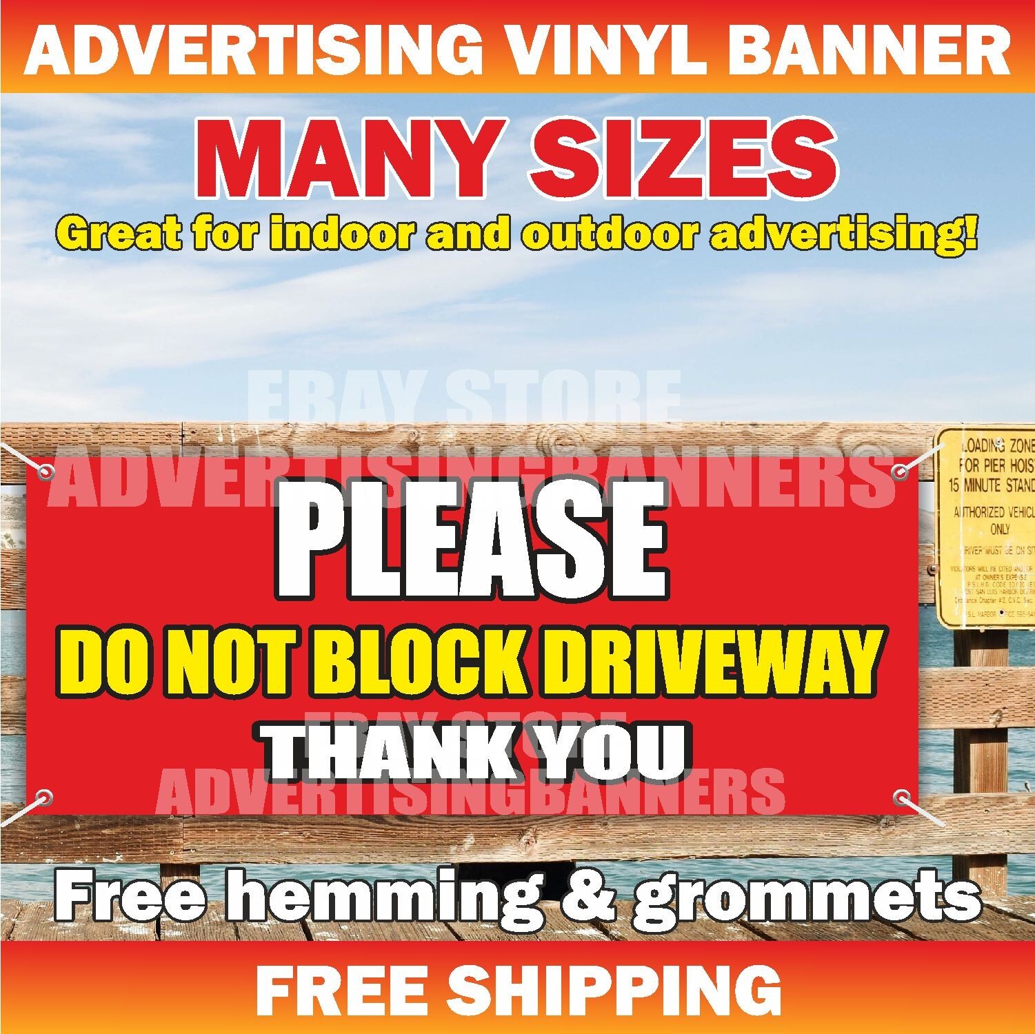 PLEASE DO NOT BLOCK DRIVEWAY Advertising Banner Vinyl Sign No Parking Warning