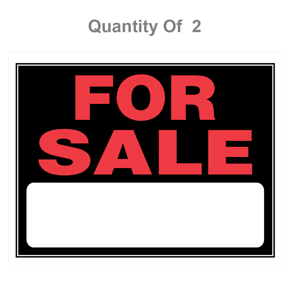 Hillman Black & Red For Sale Sign, 15 in. x 19 in. 2-Pack