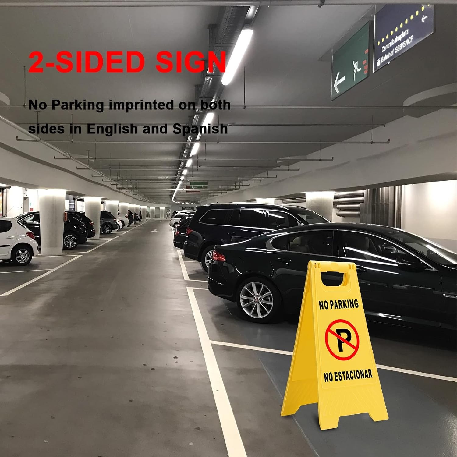 2-Pack Eye-Catching No Parking Signs – English/Spanish, Heavy-Duty & Resilient