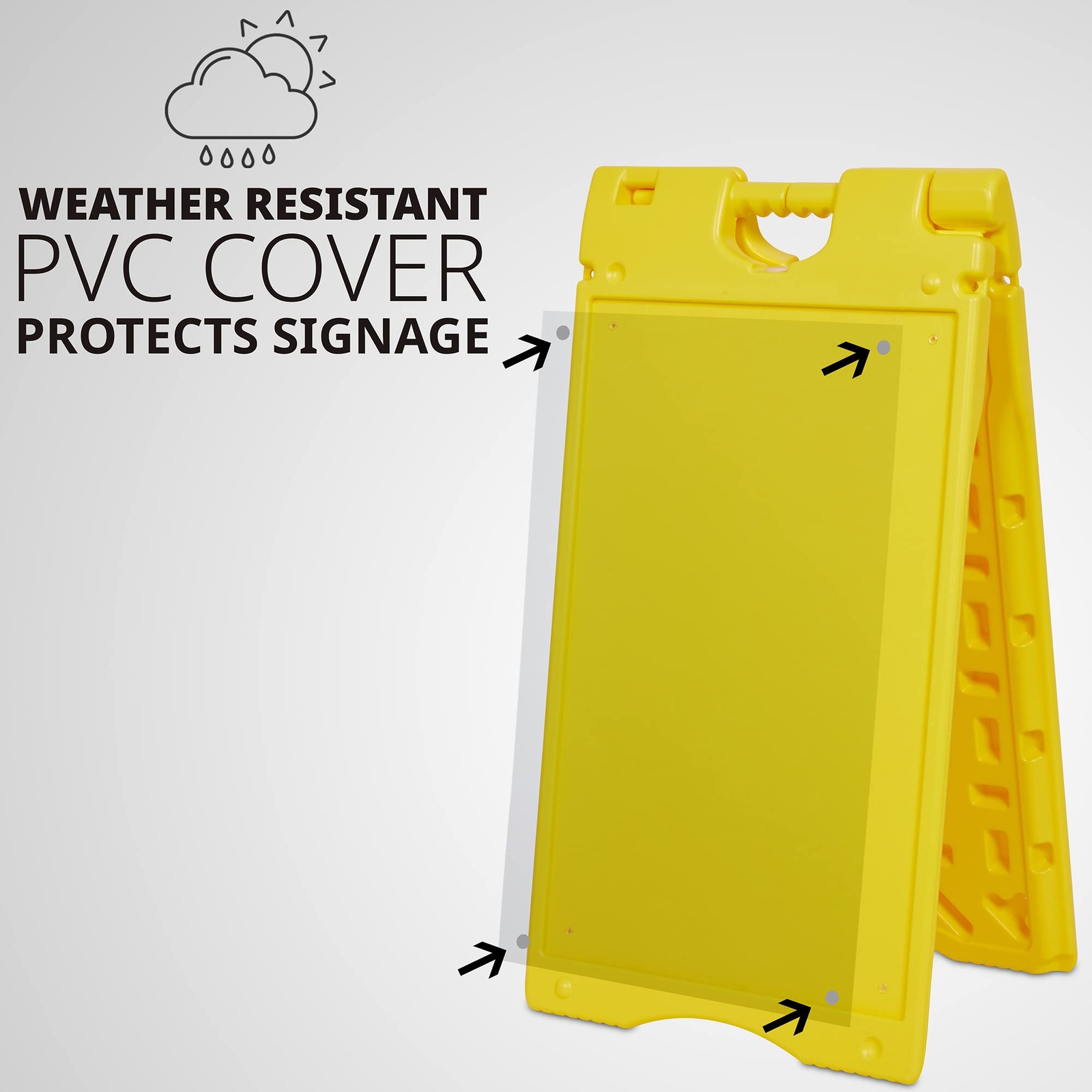 Jumbl A Frame Sign, 15.7″x26” Display Surface, Outdoor Sandwich Board, Yellow
