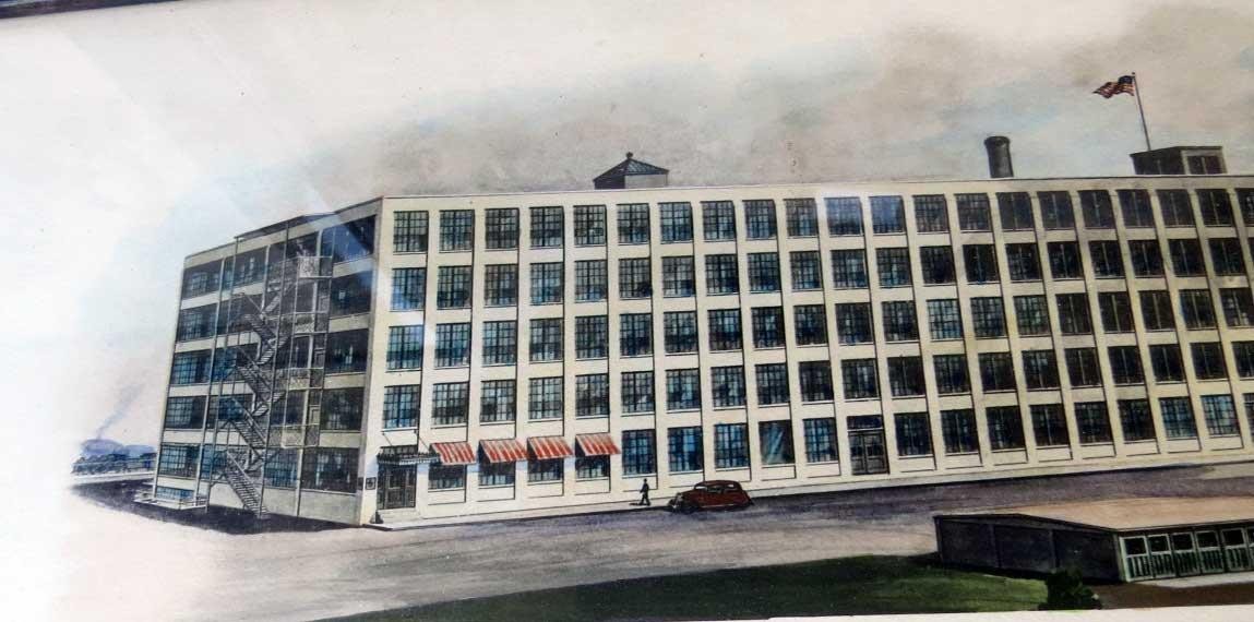Miron Woolens Lithographed Plant Montage Clinton, MA Point-of-Purchase Display