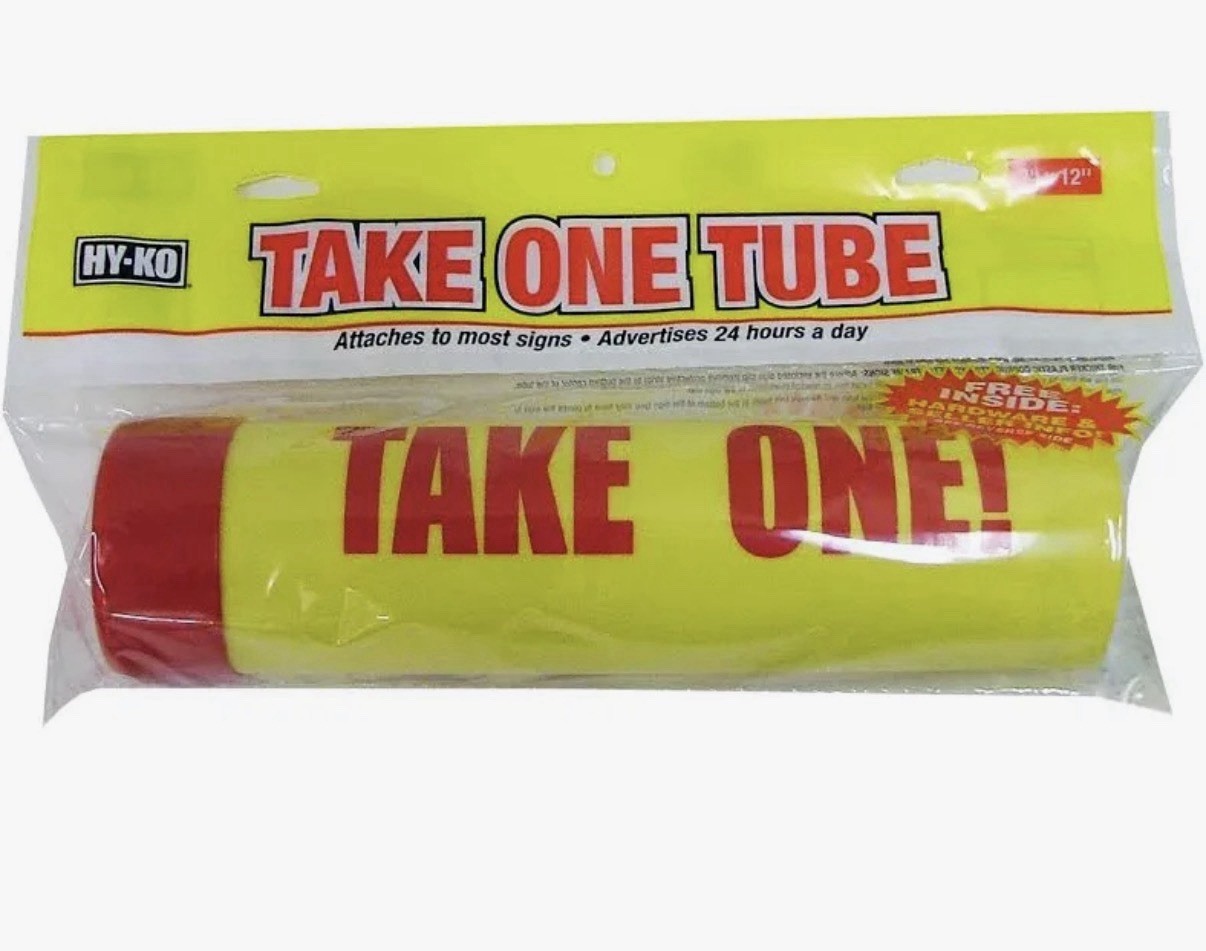 Hy-Ko Take One Plastic Tube 12″ X 3″ Hardware Realtor Supply Home Sale Info New