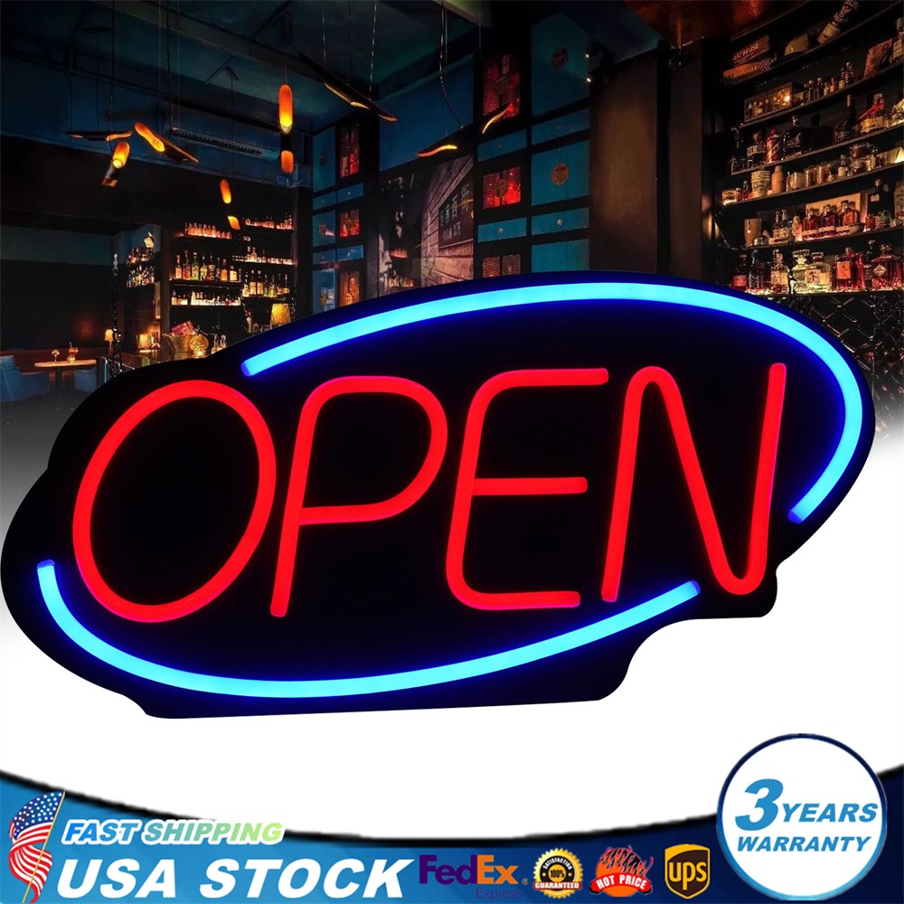 OPEN Business Sign Store LED Neon Light for Restaurant Bar Pub Wall Decor US
