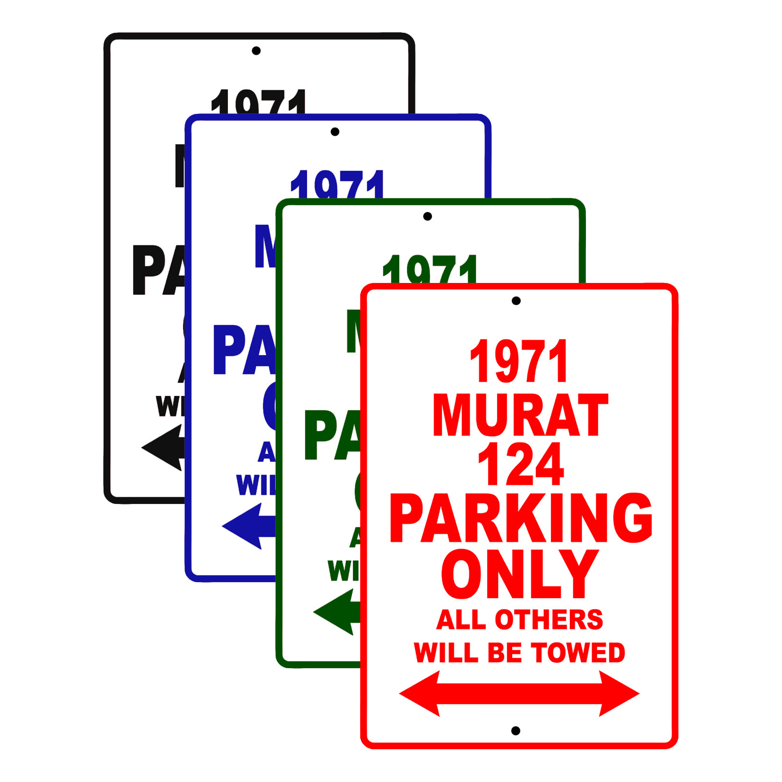 1971 Murat 124 Parking Only Reserved Parking Notice Décor Aluminum Metal Sign