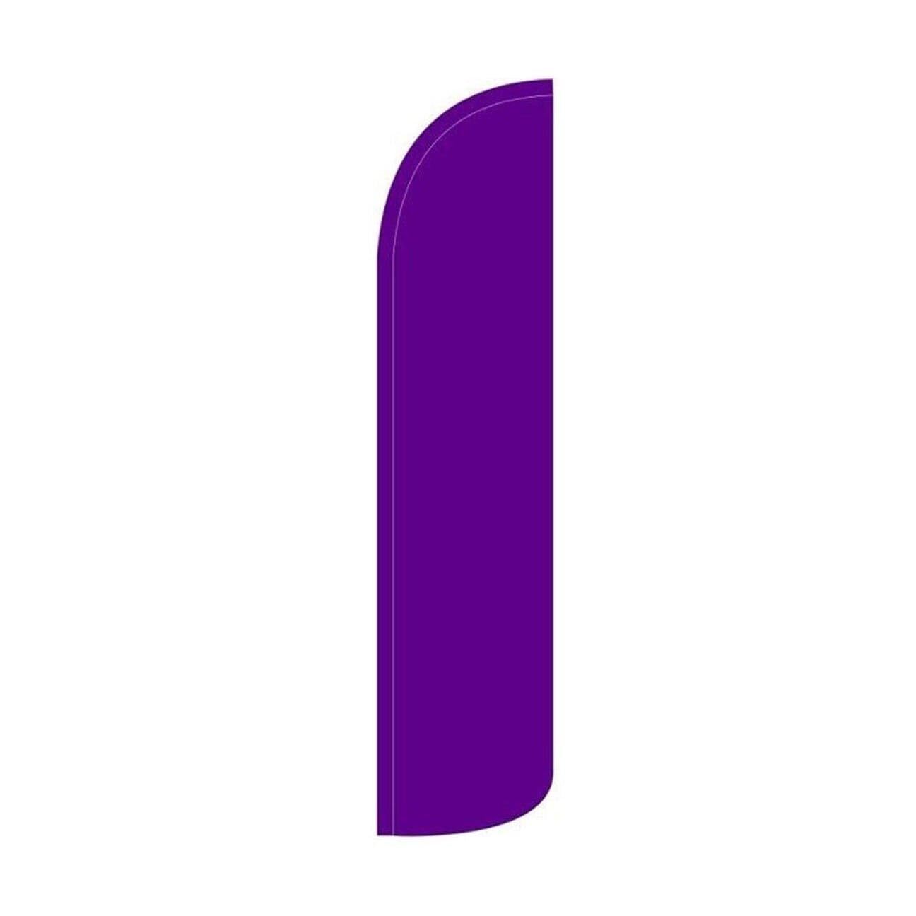 Purple Solid Color Swooper Flutter Windless Feather Flag | 3ft W x 11.5ft Tall