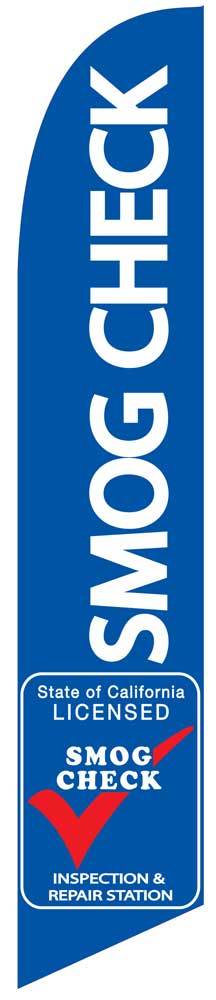 Smog Check Flag Flutter Feather Banner Swooper Windless -State of CA Licensed