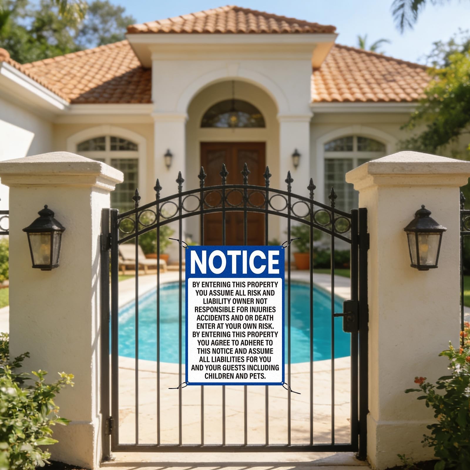 2 Pack 10″x14″ Blue Not Responsible for Accidents or Injuries Sign – Safety Warn