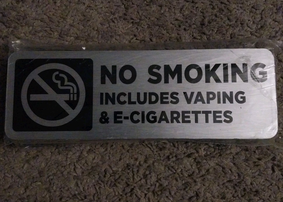 10 PACK No Smoking Sign 9 x 3 Inch No Vaping Signs Home Business Metal 3M Hang