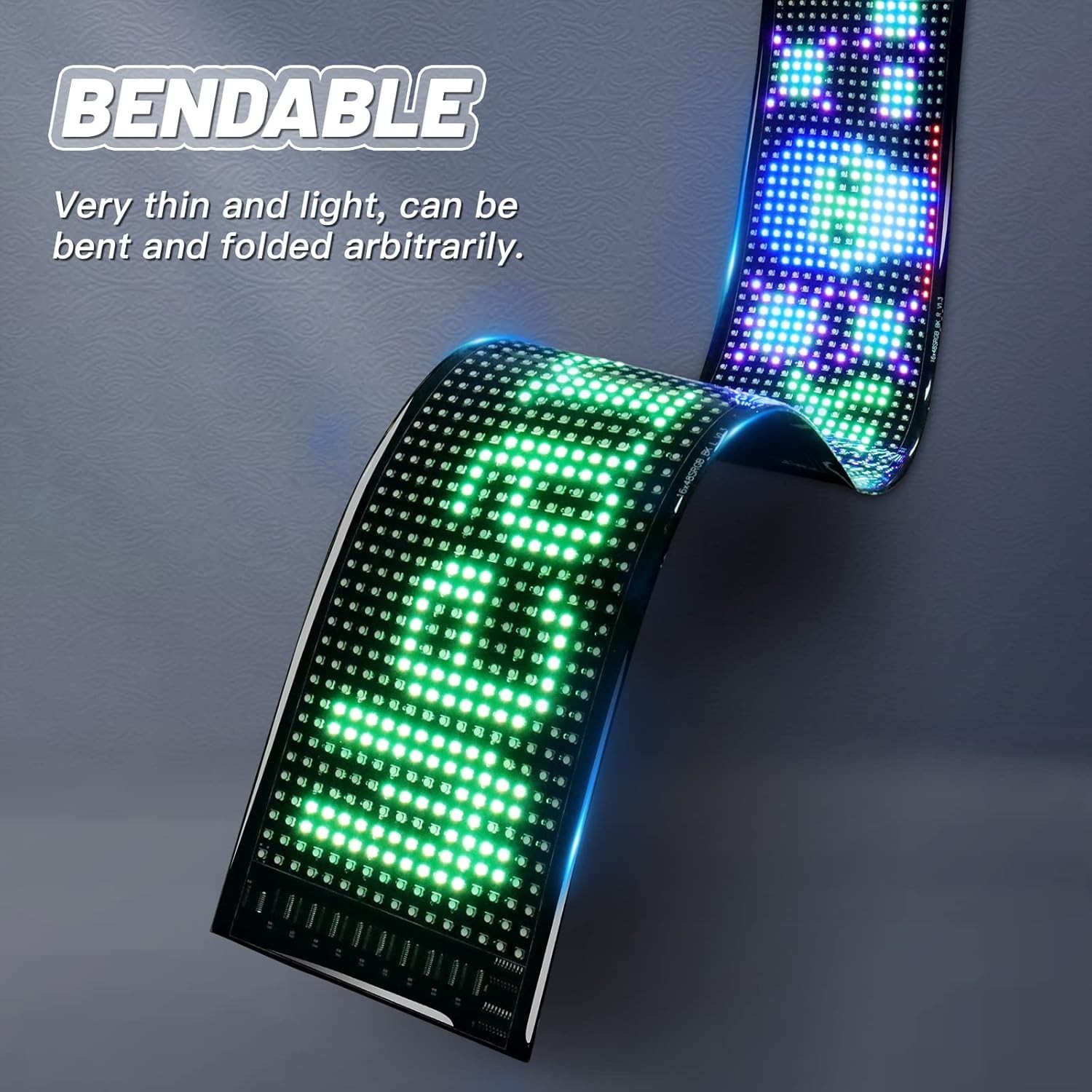 Portable LED Sign, Bluetooth App Control, 27″x5″ Display