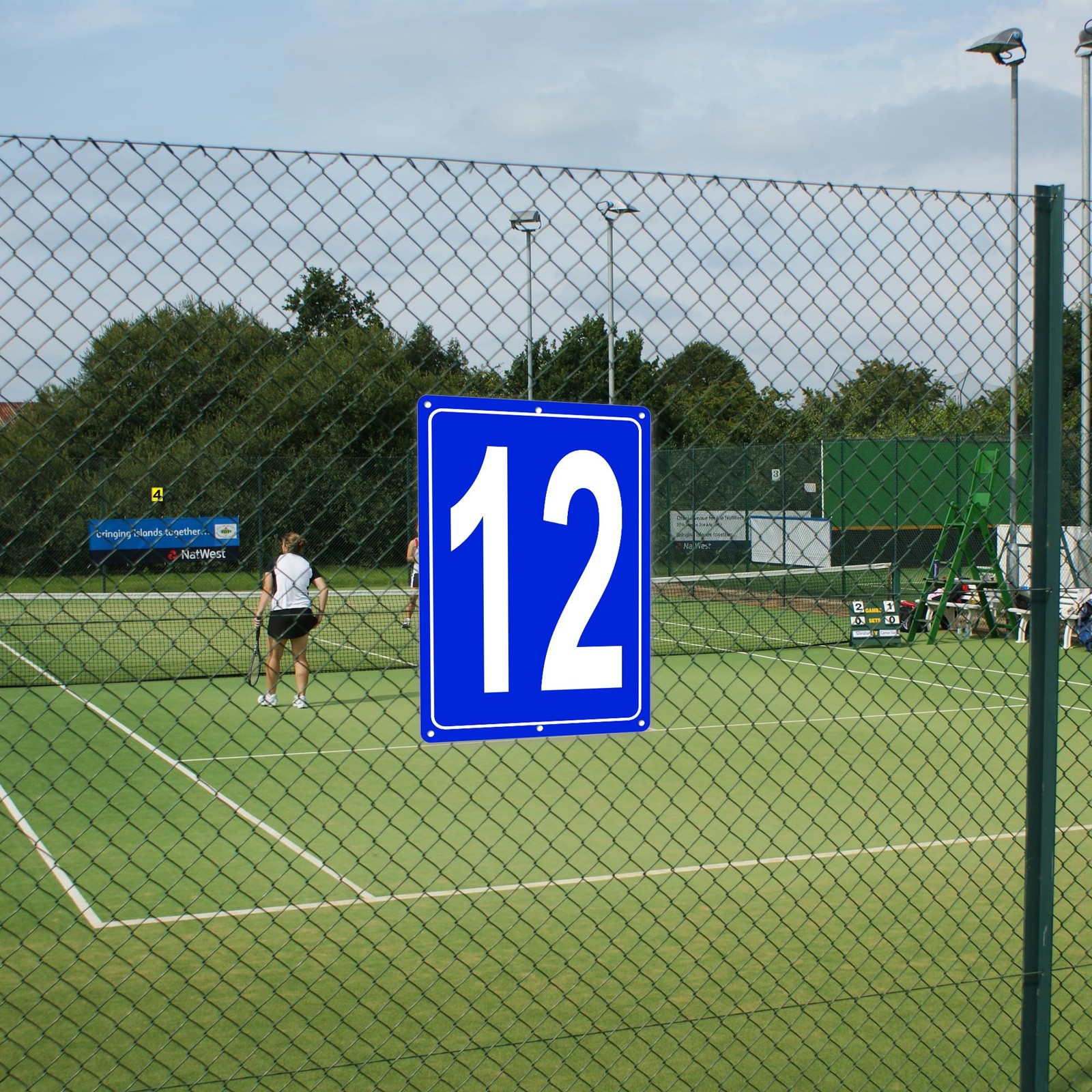 Numbered Sign 12 Aluminum Number Signs 12×8 Inch Tennis Court Parking Lot