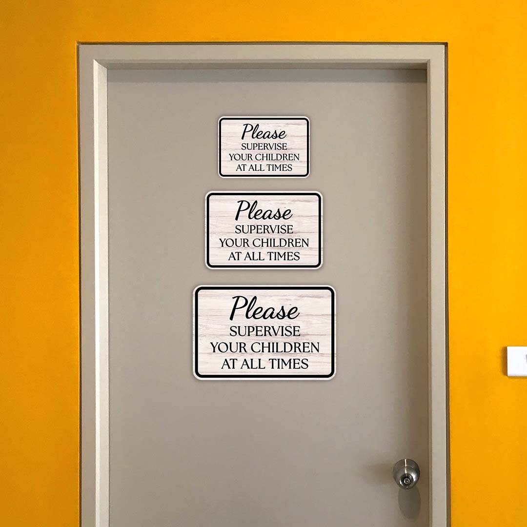 Classic Framed Plus Please Supervise Your Children At All Times Wall Sign