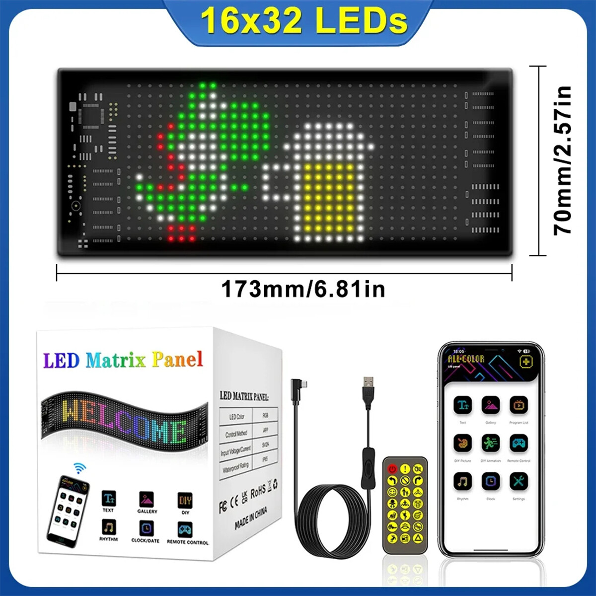 App Control Led Matrix Panel Programmable Panels Diy Light Pixel Smart Rectangle