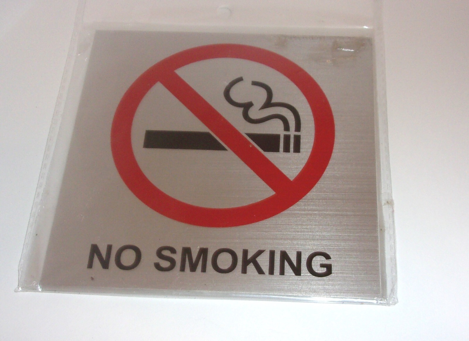 4 Pack No Smoking Sign Square Aluminum Metal, Self-Adhesive Warning, 5.5 Inches