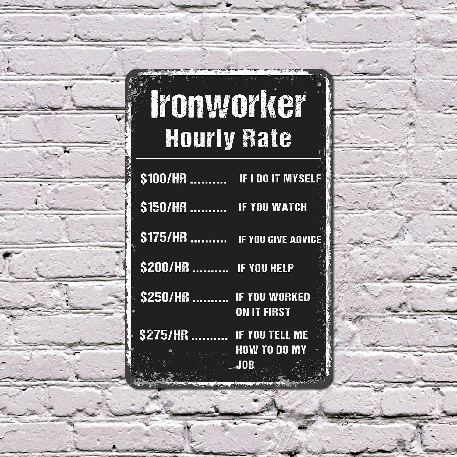 Ironworker Personalized Sign High Steel Tough Name Here Perfect for Garages
