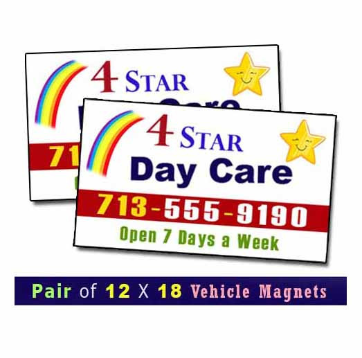 Pair of 12×18 Quality Magnetic Signs for Vehicle [30 mil] – RemovabletOutdoor