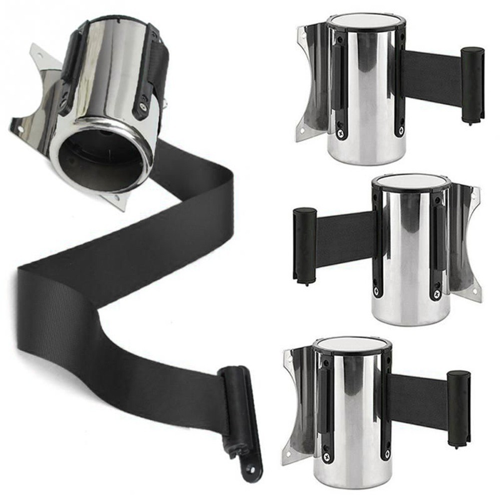 Crowd Control Stanchion with Retractable Tape and Stainless Steel Construction