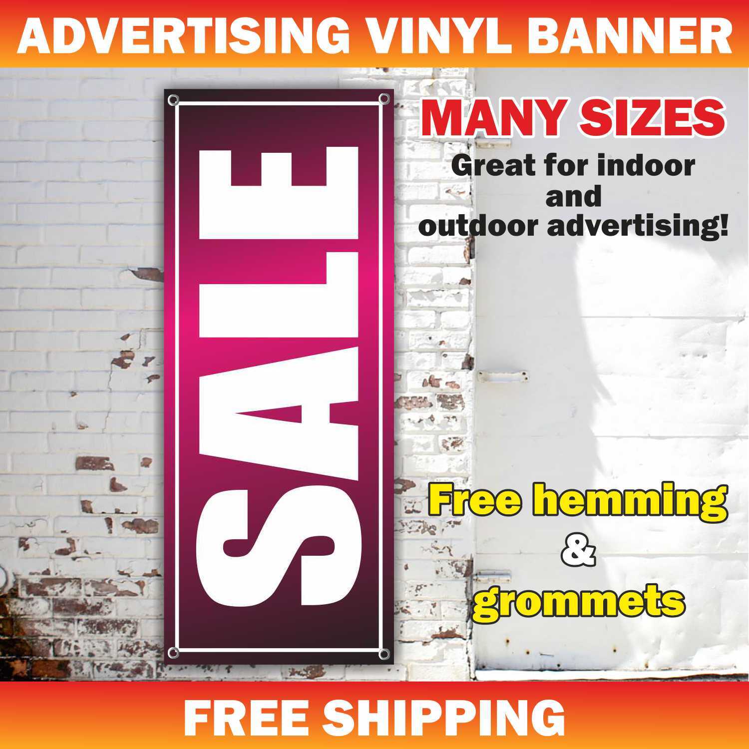 SALE Advertising Banner Vinyl Mesh Sign Store Clearance Retail Shop Discount