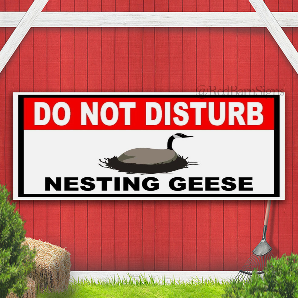Do Not Disturb Nesting Geese Indoor Outdoor Banner Sign with grommets