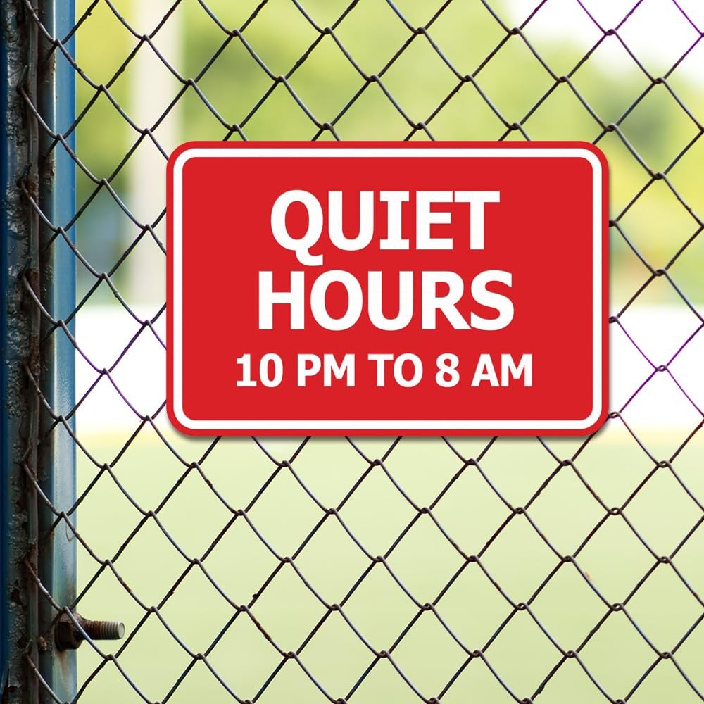Signs ByLITA Classic Framed, Quiet Hours 10 pm to 8 am Sign (Black) – Medium …