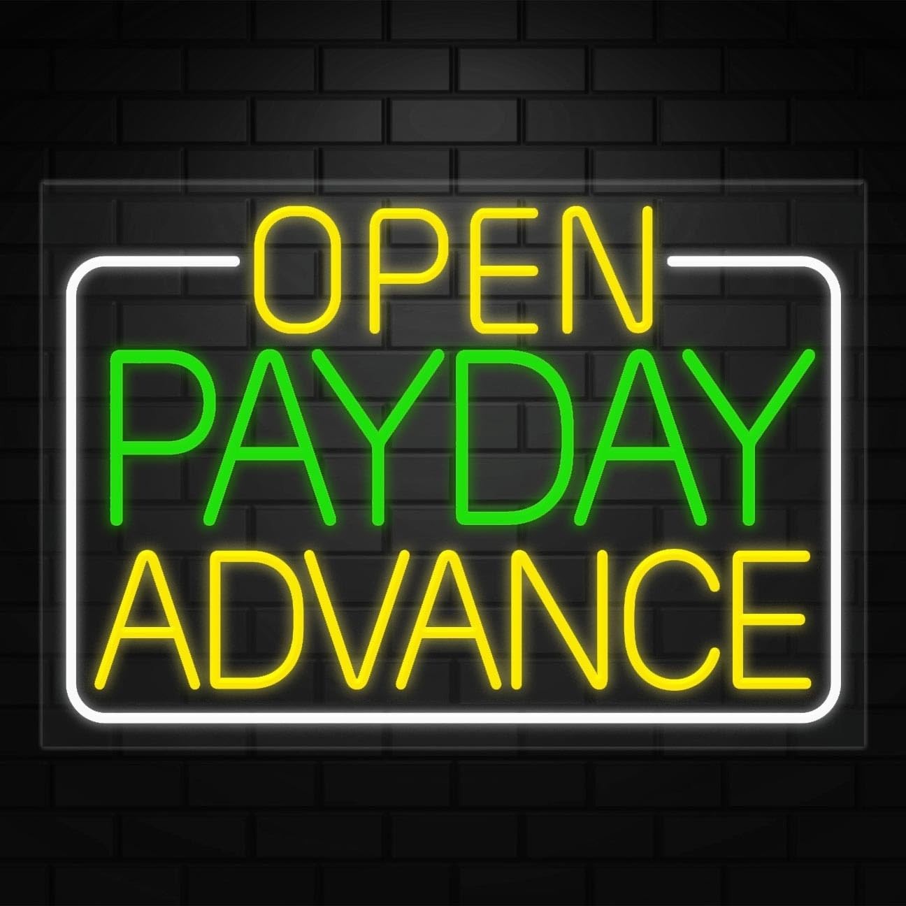 Open Payday Advance Sign for Retail Displays | LED Flex Neon | 36″W x 24″H x 1″D