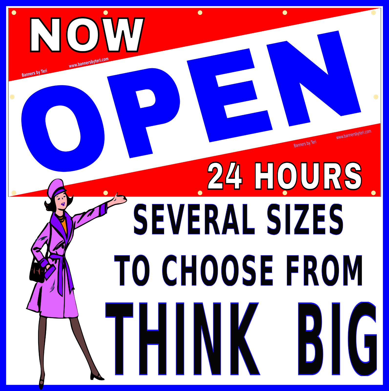 NOW OPEN 24 HOURS – Vinyl Banner Signs – Fast Shipping – USA MADE -HIGH QUALITY