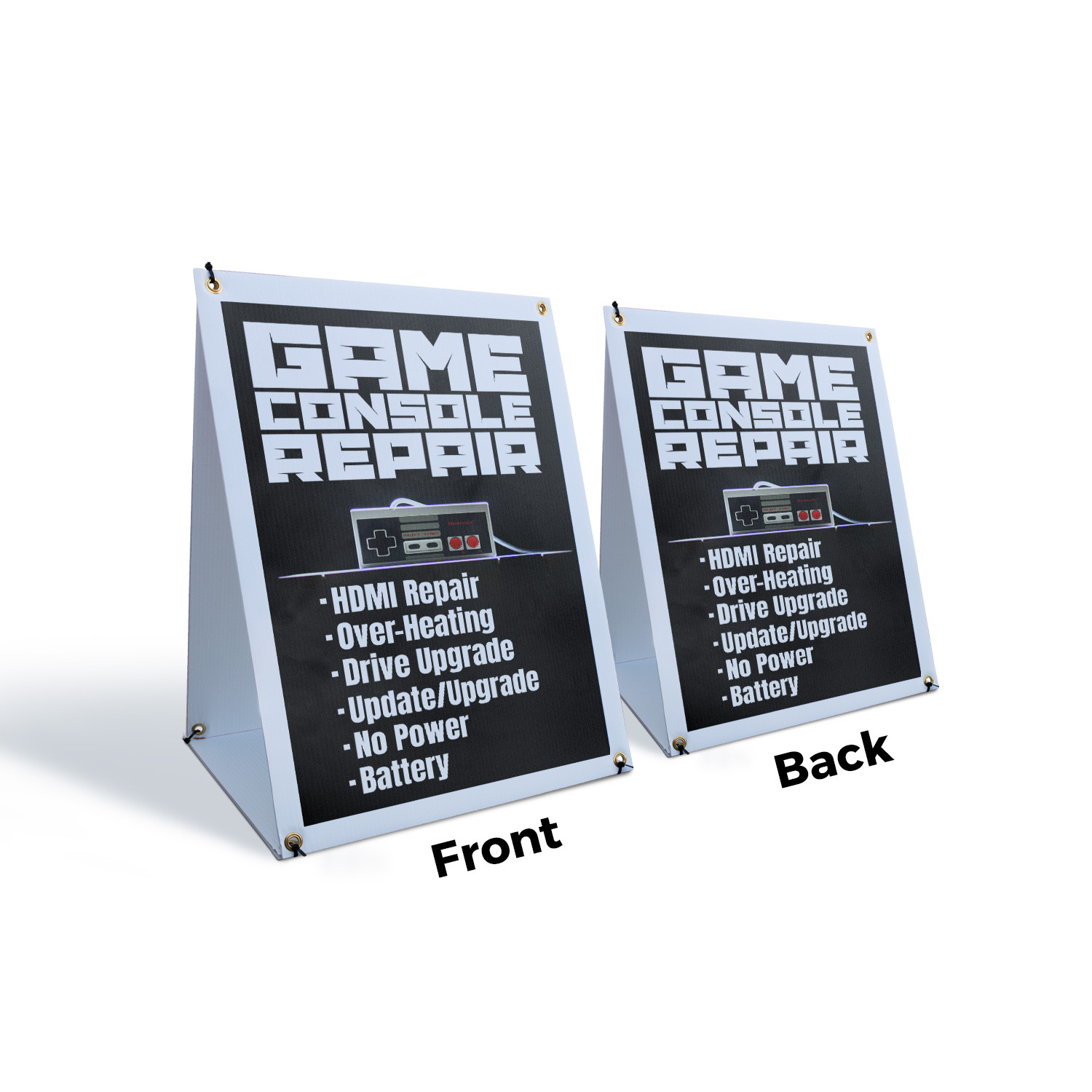 Game Console Repair A-Frame Sidewalk Sign Xbox PlayStation Fix Expert Service