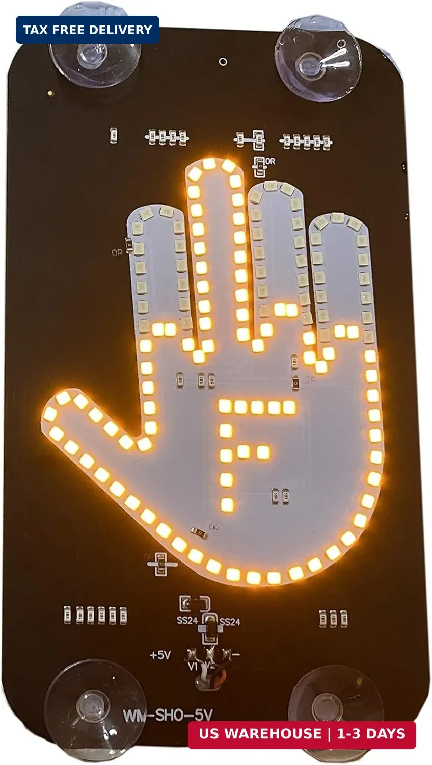 LED Middle Finger Sign for Car,Middle Finger Light for Car Truck, Thank You Ligh