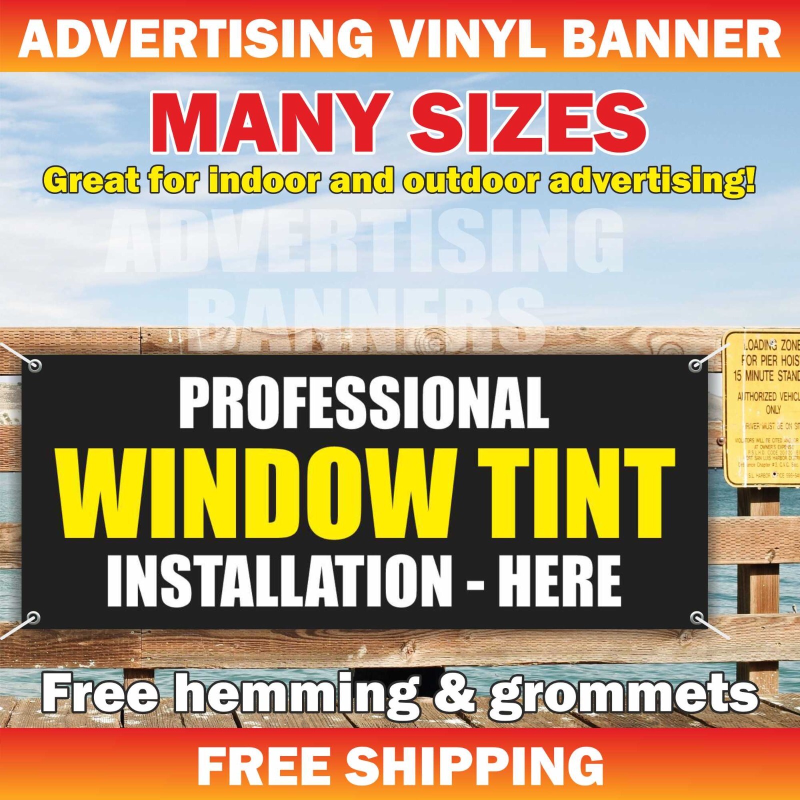 PROFESSIONAL WINDOW TINTING Advertising Banner Vinyl Sign Auto Service Garage