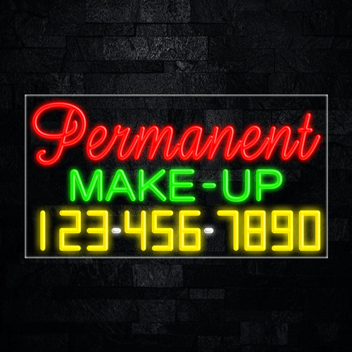 Permanent Make Up LED Neon Sign 33″L x 18″H #35094
