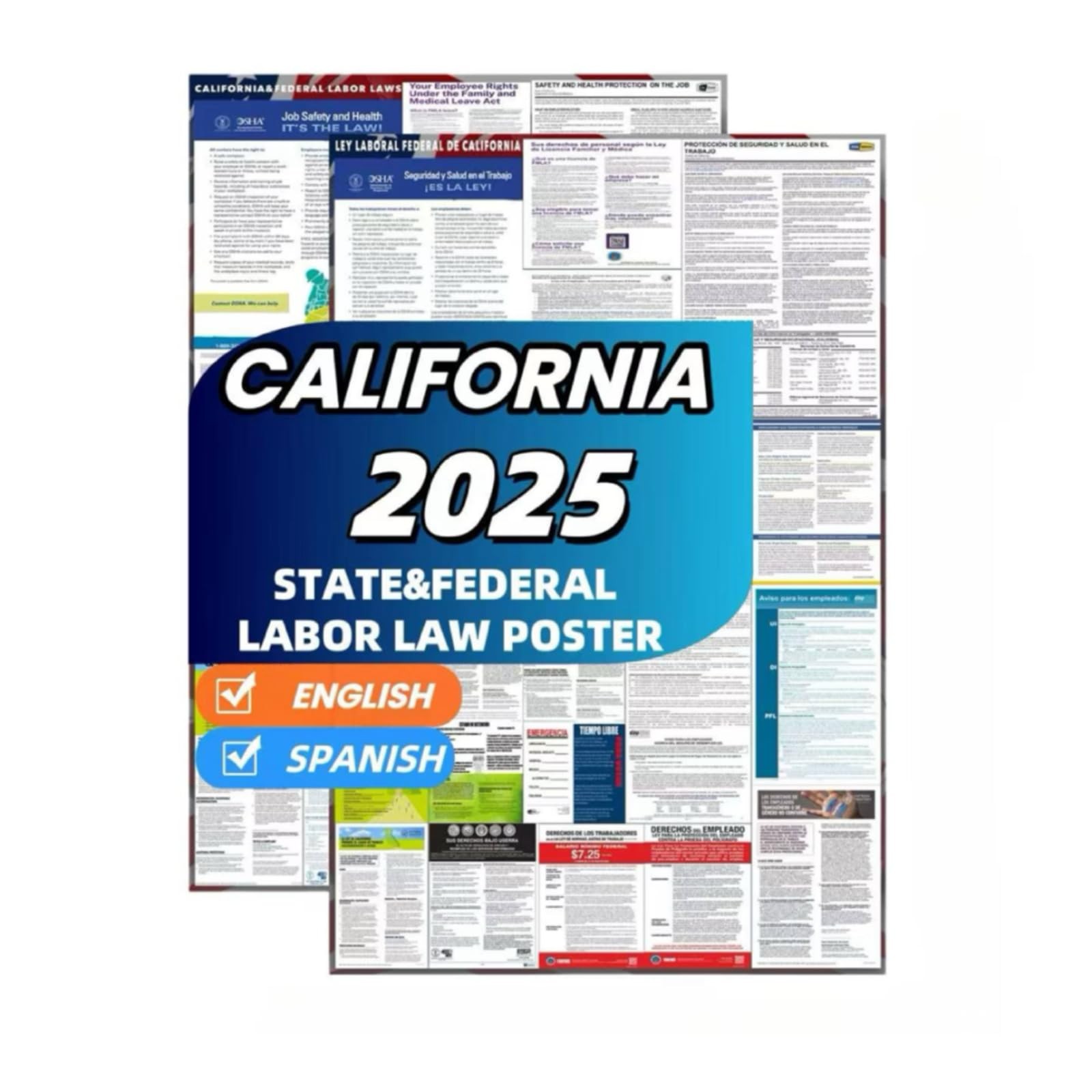 2025 California State and Federal Labor Law Posters,OSHA Complete Workplace C…