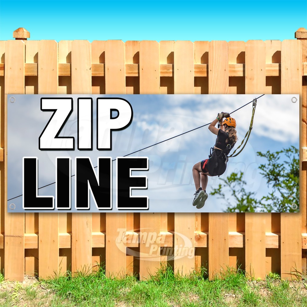 ZIP LINE Advertising Adventure Family Fun Vinyl Banner Flag Sign USA SB11061