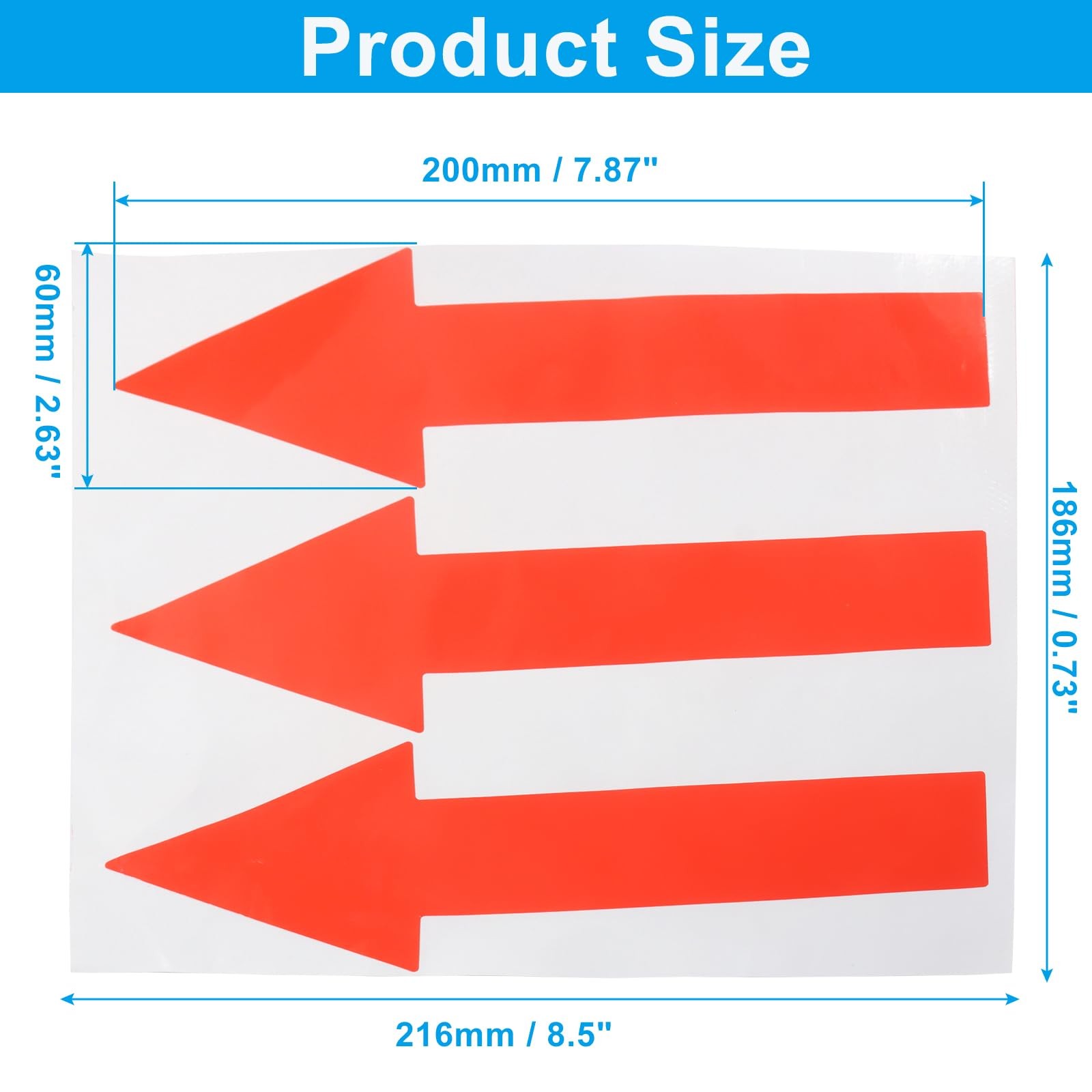 9 Pcs Red Directional Arrow Stickers(3×3), 8″x2.4″ Waterproof Sign Arrows Sel…